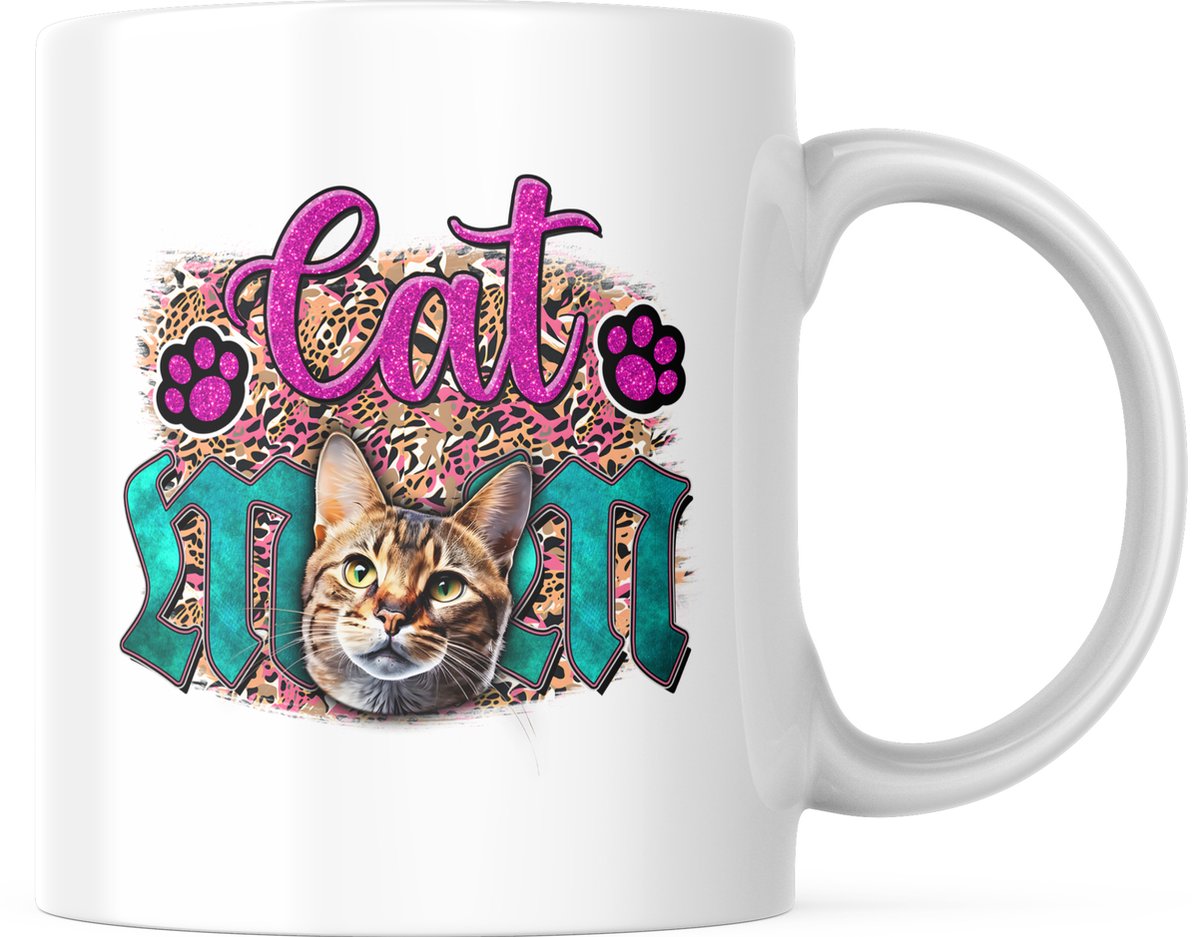 Cat Lover Mok met tekst: Cat Mom | Katten Liefhebber | Katten Spreuk | Cadeau | Grappige mok | Koffiemok | Koffiebeker | Theemok | Theebeker