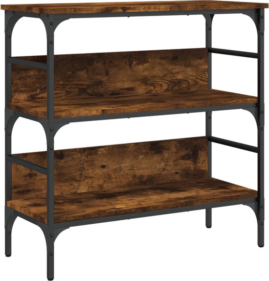vidaXL Wandtafel 75x32x75 cm bewerkt hout gerookt eikenkleurig
