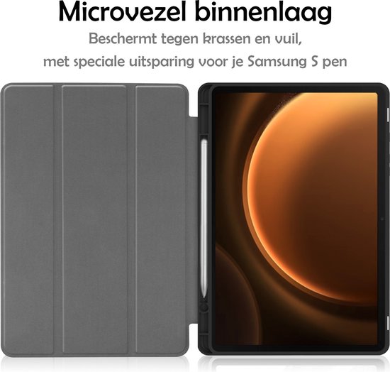 Étui pour Samsung Galaxy Tab S9 FE Étui de Luxe avec découpe pour S Pen - Étui pour Samsung Galaxy Tab S9 FE - Bleu clair