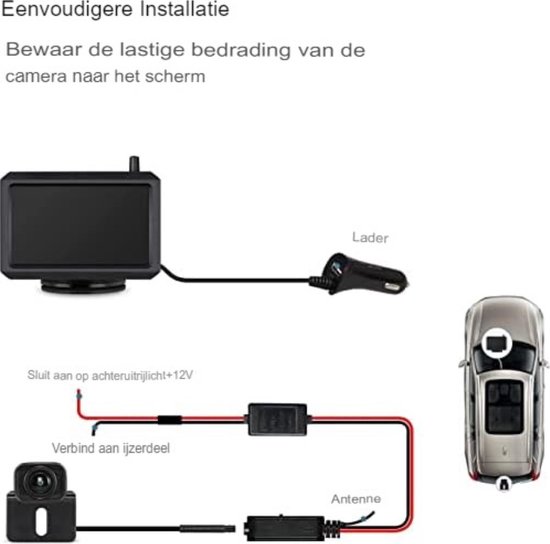 Achteruitrijcamera - Achteruitrijcamera draadloos - Parkeersensoren - Parkeersensoren draadloos - Merkloos