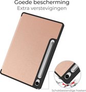 Hoes Geschikt voor Samsung Galaxy Tab S9 FE Hoes Book Case Hoesje Trifold Cover Met Uitsparing Geschikt voor S Pen - Hoesje Geschikt voor Samsung Tab S9 FE Hoesje Bookcase - Rosé goud