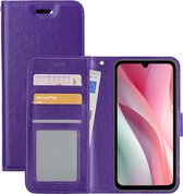 Hoes Geschikt voor Samsung A15 Hoesje Book Case Hoes Flip Cover Wallet Bookcase - Paars