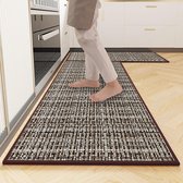 2 stuks keukentapijt, wasbaar, antislip, geweven keukenloper, absorberend, tapijtloper, keuken, tapijt, keuken, gemakkelijk te reinigen, keukenmat voor eetkamer, wasruimte, 45 x 70 cm + 45 x