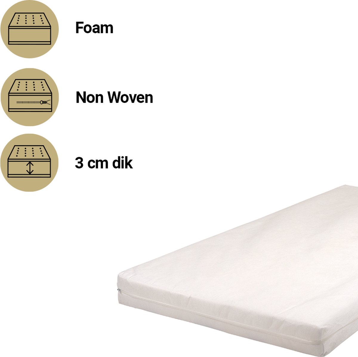 ABZ Best Sleep Matras - Comfort - Campingbed matras - Babymatras - 60x120 cm - Best Sleep