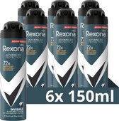Rexona Men Advanced Protection Anti-Transpirant Deodorant Spray - Invisible - onzichtbaar op zwarte en witte kleding - 6 x 150 ml