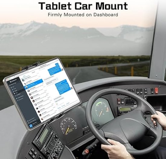 Brodit verstelbare tablet houder 140-195mm op een pedestal mount