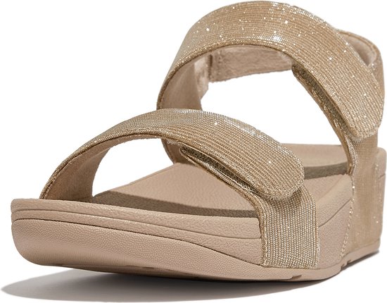 FitFlop Lulu Adjustable Shimmerlux Back-Strap Sandals BEIGE - Maat 39