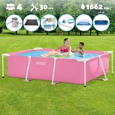 Intex Zwembad - Rechthoekig - 220 x 150 x 60 cm - Roze - Inclusief alle benodigdheden
