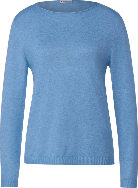 Street One LTD QR basic u-boat Dames Sweater - light spring blue melange - Maat 38