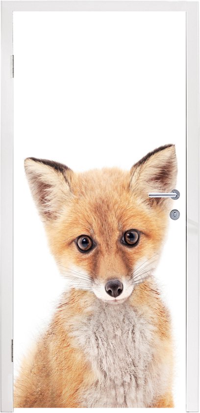 Sticker de porte Renard - Animaux - Oranje - Nature - 85x205 cm - Poster de porte
