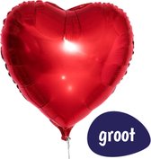 Grote Ballon - 60 cm - XXL Rood Hart - 1 stuk - Hartjes Ballonnen - Valentijn - Moederdag - Folie Ballon Hart