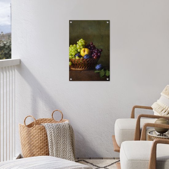 Décoration de jardin Rustique - Fruit - Canette - Corbeille - Nature morte - 40x60 cm - Poster jardin - Toile jardin - Poster extérieur