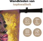 Wandkleed - Wanddoek - Schilderij - Olieverf - Goud - Vrouw - 90x90 cm - Wandtapijt