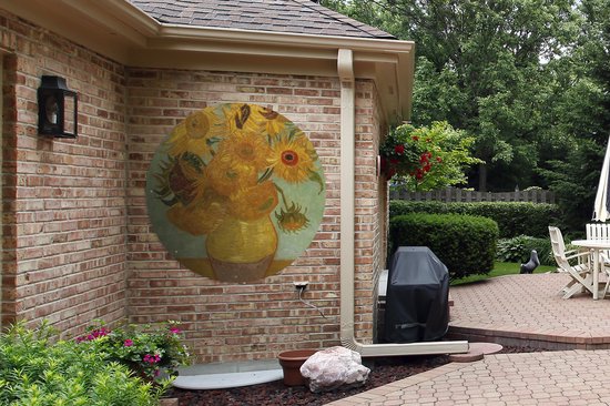 Garden Circle Tournesols - Vincent van Gogh - 120x120 cm - Affiche de jardin ronde - Extérieur XXL / Groot format !