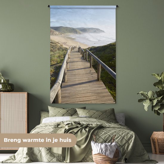 Tapisserie - Tissu mural - Mer - Plage - Escalier - 120x180 cm - Tapisserie