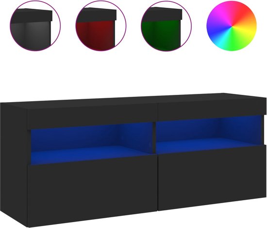 vidaXL-Tv-wandmeubel-met-LED-verlichting-100x30x40-cm-zwart