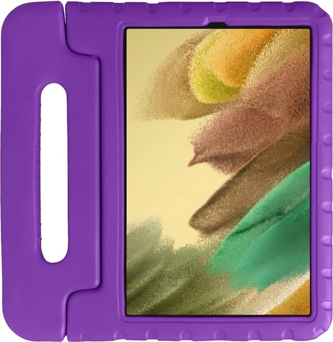 Tablet beschermhoes geschikt voor Samsung Galaxy Tab A8 10.5 X200/X205 (2021) – Kinderhoes – Kinderhoesje - Hoes - Hoesje voor Kinderen – Handvat en Standaard – Kindvriendelijke Cover | Paars