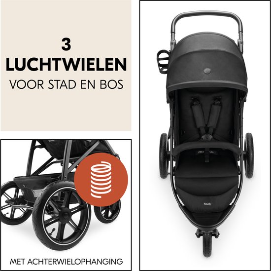 Hauck Rapid 3 Air - Buggy - Lucht wiel - Geschikt voor stad en bos - Black — afbeelding 5