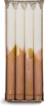 Rustik Lys - dinerkaars - stearine - Ø2,2x24 cm - cross kaars - 4 kaarsen - blossom