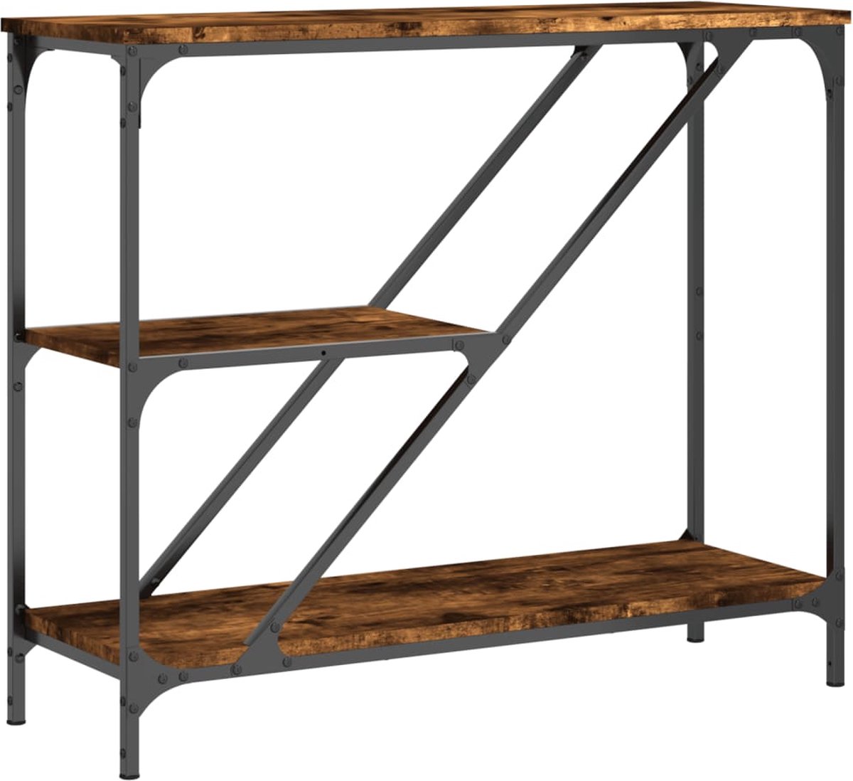 vidaXL Wandtafel - 88,5x30x75 - cm - bewerkt - hout - gerookt - eikenkleurig