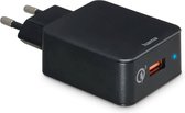 Hama Snellader - Qualcomm - Quick Charge - 3,0 USB-A - 19,5W, Wandlader - Geschikt voor Smartphone en Tablet -Zwart