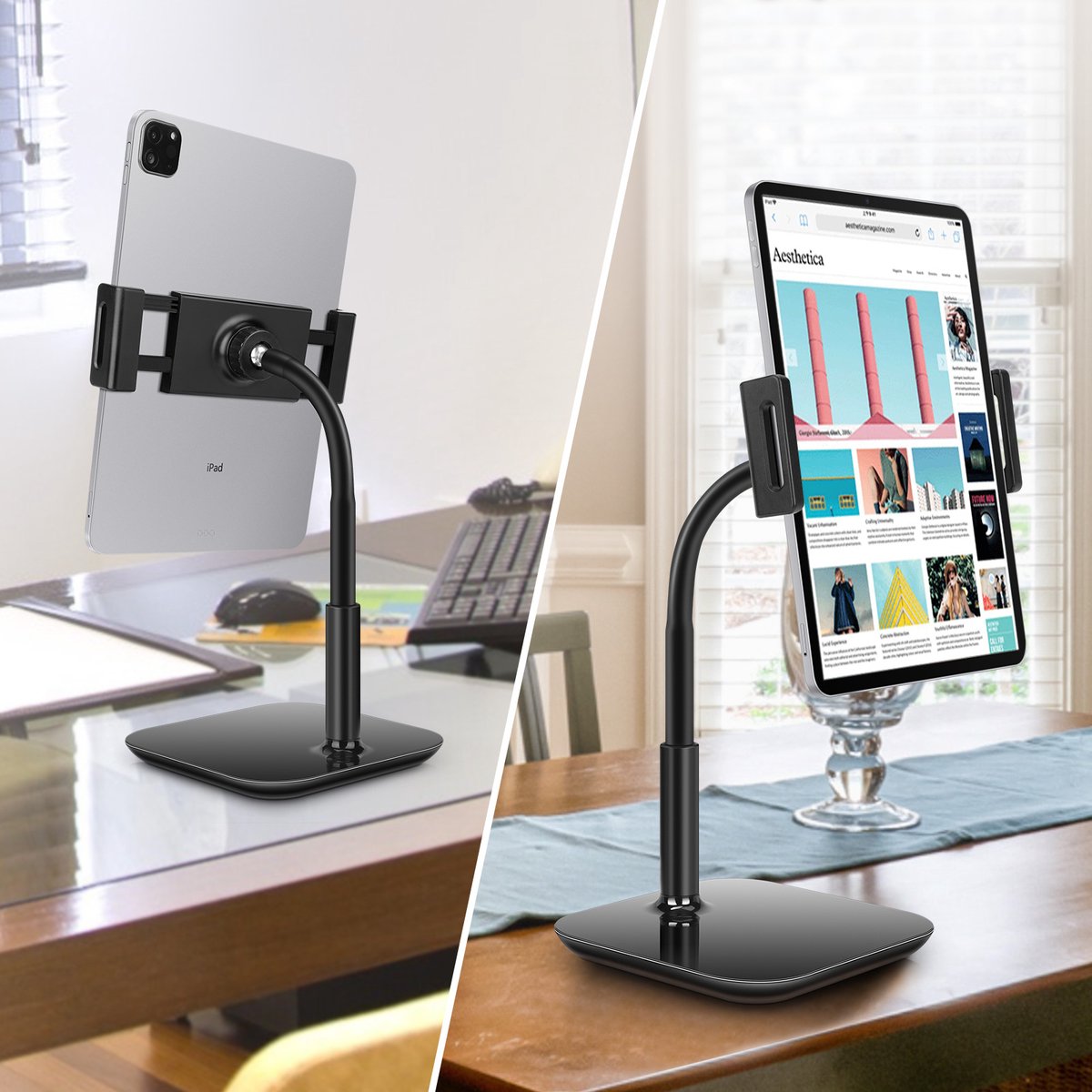 Mobigear Tablet Standaard | Mobigear Desk Zwart Verstelbaar