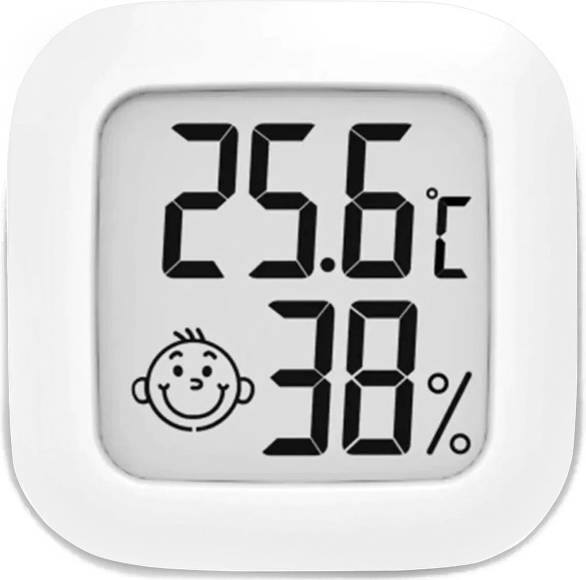 Hygrometer - Weerstation - Luchtvochtigheidsmeter - Thermometer Voor Binnen - Incl. Batterij en Plakstrip - Merkloos