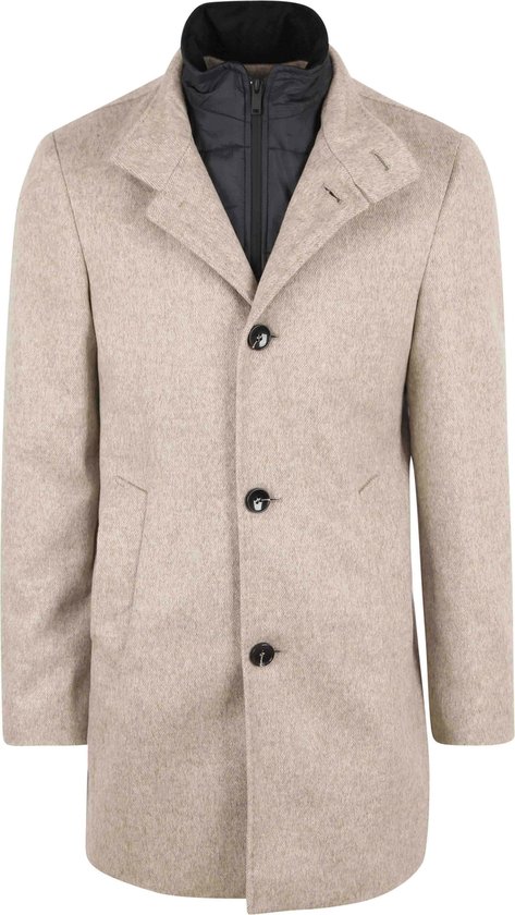Suitable - Hamburg Coat Beige - Heren - Maat 48 - Slim-fit