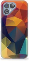 Siliconen Back Cover Geschikt voor Fairphone 5 Doorzichtig Hoesje Polygon Color