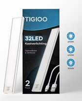 TIGIOO Kastverlichting Oplaadbaar Ultra Dun - 32LED - Dimbaar - LED Kast Verlichting Draadloos (2 PACK)