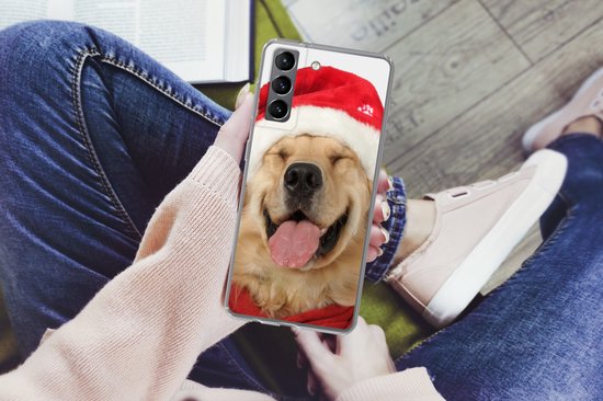Coque Samsung Galaxy S21 - Chien - Drôle - Rire - Siliconen - Sinterklaas - Noël - Cadeaux - Chaussures Cadeaux