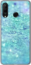 Geschikt voor Huawei P30 Lite hoesje - Blauw - Licht - Abstract - Siliconen Telefoonhoesje