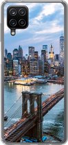 Samsung Galaxy A12 hoesje - New York - Brooklyn Bridge - Boot - Siliconen Telefoonhoesje