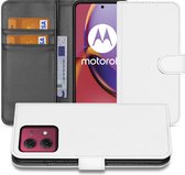 Book Case Telefoonhoesje Geschikt voor Motorola Moto G84 Wit met Pasjeshouder