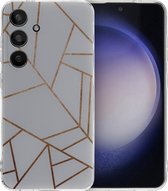 iMoshion Hoesje Geschikt voor Samsung Galaxy S24 Hoesje Siliconen - iMoshion Design hoesje - Meerkleurig / White Graphic
