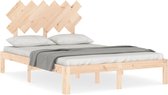 vidaXL - Bedframe - met - hoofdbord - massief - hout