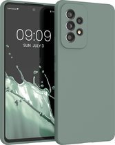 kwmobile telefoonhoesje geschikt voor Samsung Galaxy A53 5G - Hoesje met siliconen coating - Smartphone case in Regenwashed groen