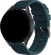 Bandz universeel 20mm siliconen band 'Deluxe' geschikt voor Samsung Galaxy Watch Active 1/2 40 & 44mm / Watch 1 42mm / Watch 3 41mm / Gear Sport / Polar Ignite 1-2-3 / Unite / Pacer - Hoogwaardig siliconen materiaal - donkergroen