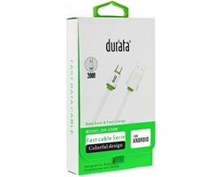 Durata DR -U30M - Gegevenskabels - 300 cm Micro USB -gegevenskabel - Snel opladen - Wit wit