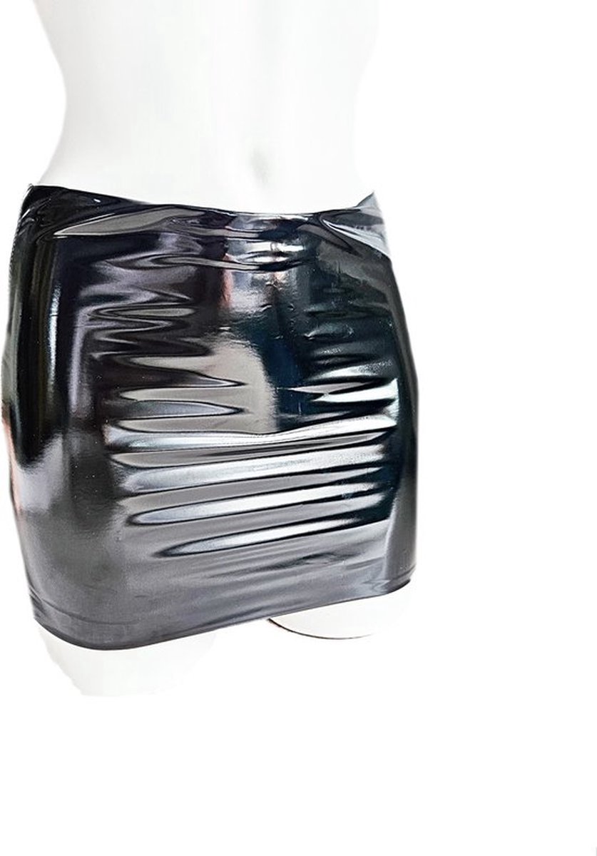 Goedkoopste BamBella® - Datex (Mix latex en stofmini rok - XXL - Sexy Erotische dames BDSM SM fetish kleding