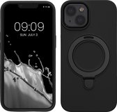 kalibri telefoonhoesje Apple iPhone 13 / iPhone 14 hoesje - beschermhoesje geschikt voor MagSafe - siliconen hoesje met telefoon ring in zwart