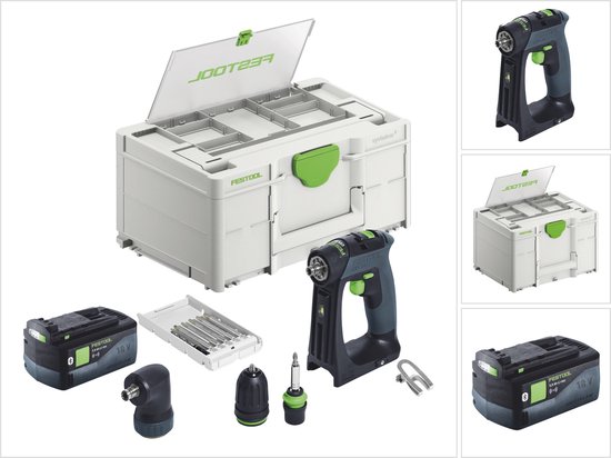 Festool CXS 18-Basic-Set accuschroefboormachine 18 V 40 Nm borstelloos + 1x accu 5.0 Ah + systainer - zonder oplader