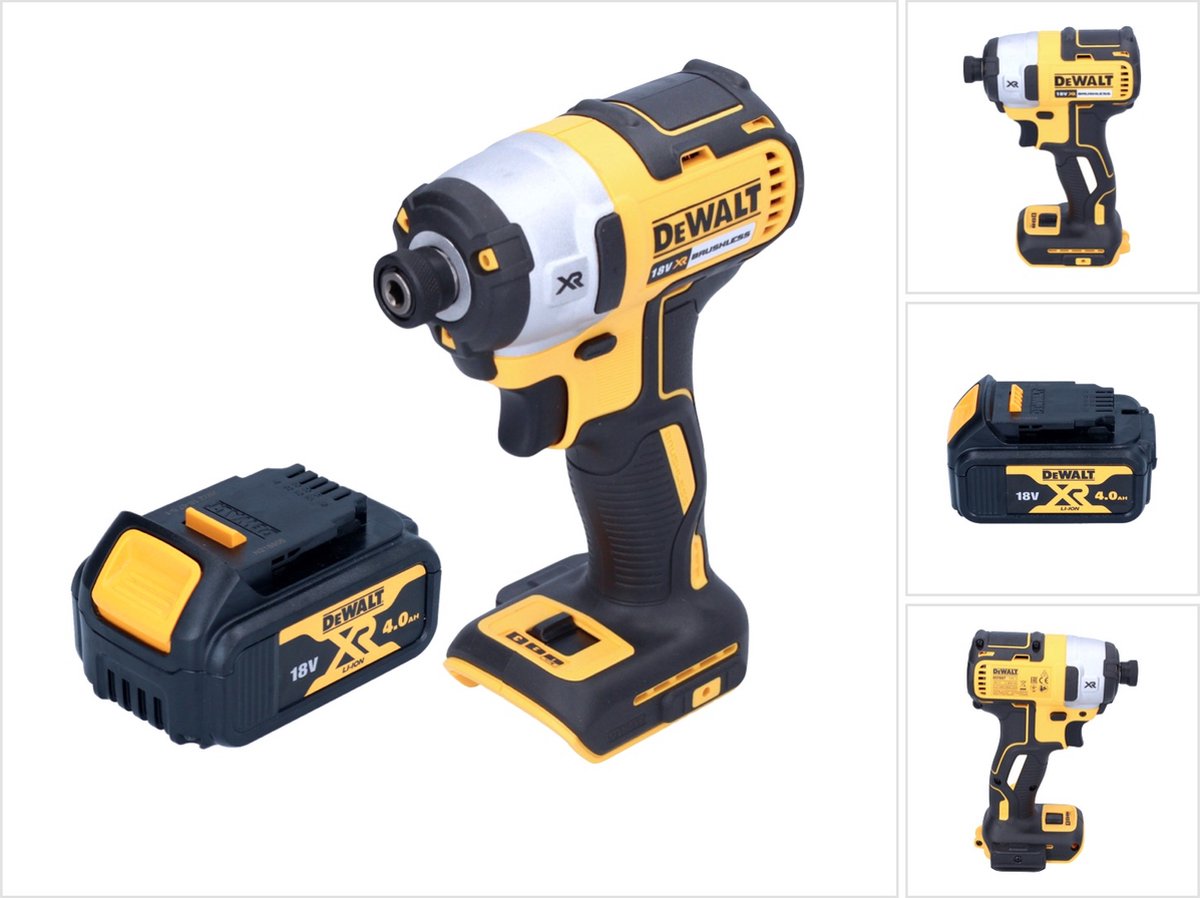 DeWalt DCF 887 N accu-slagmoersleutel 18 V 205 Nm 1/4" borstelloos + 1x accu 4,0 Ah - zonder oplader