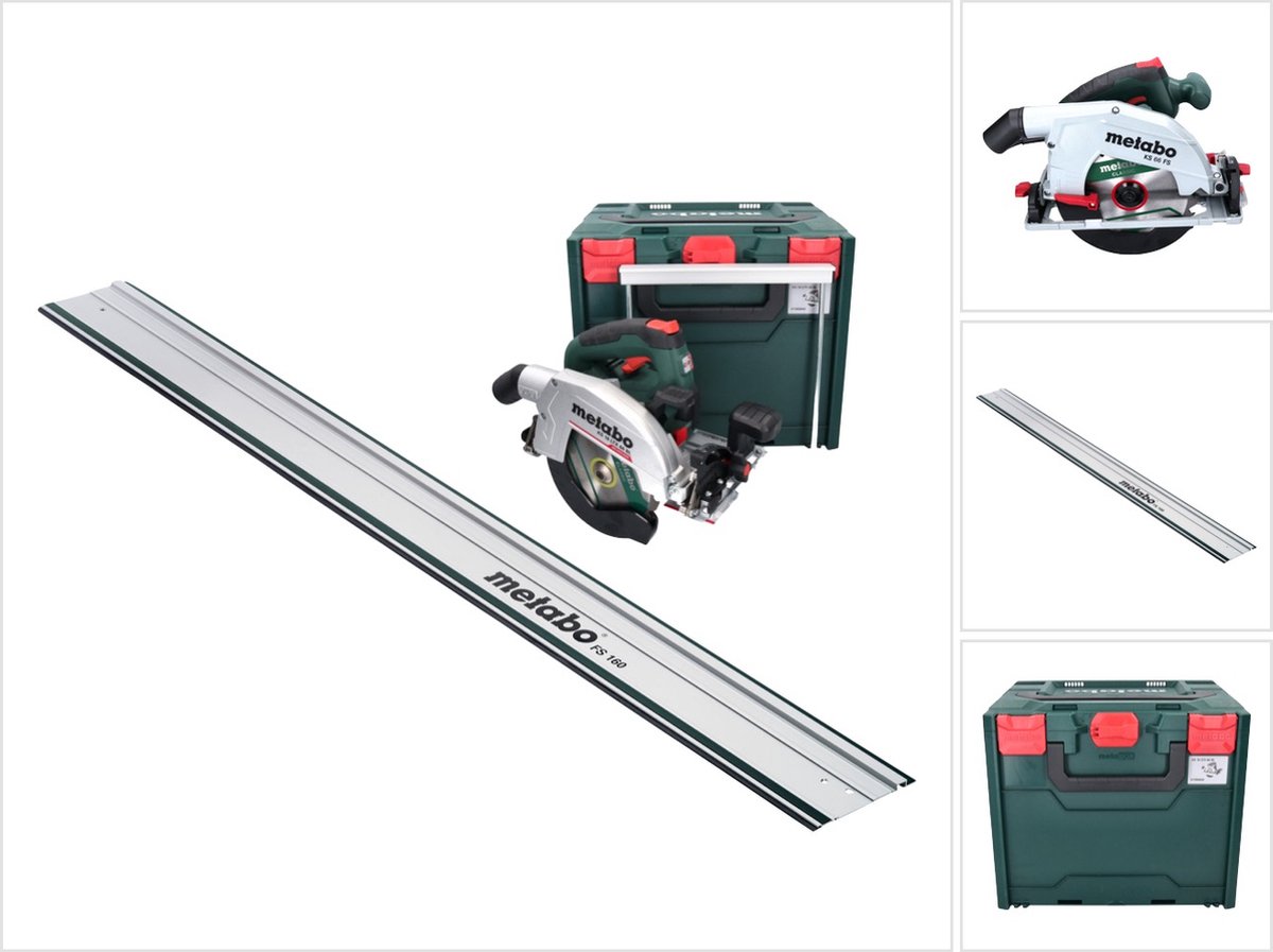 Metabo KS 18 LTX 66 BL Accucirkelzaag 18 V 165 mm + geleiderail + metaBOX - zonder accu, zonder oplader