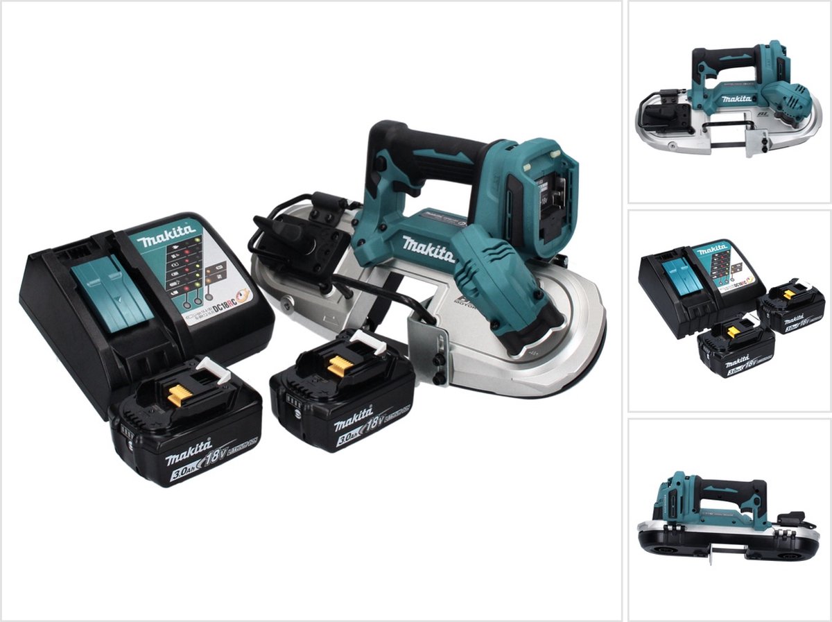 Makita DPB 183 RF accu-lintzaag 18 V 66 mm borstelloos + 2x accu 3,0 Ah + oplader