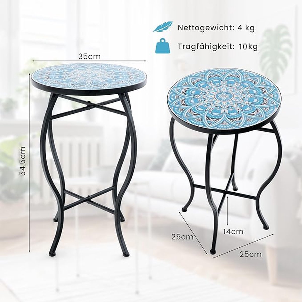 Mozaïek Bistrotafel Metaal 60 cm Rond Mozaïek Bistrotafel Metaal 60 cm Rond