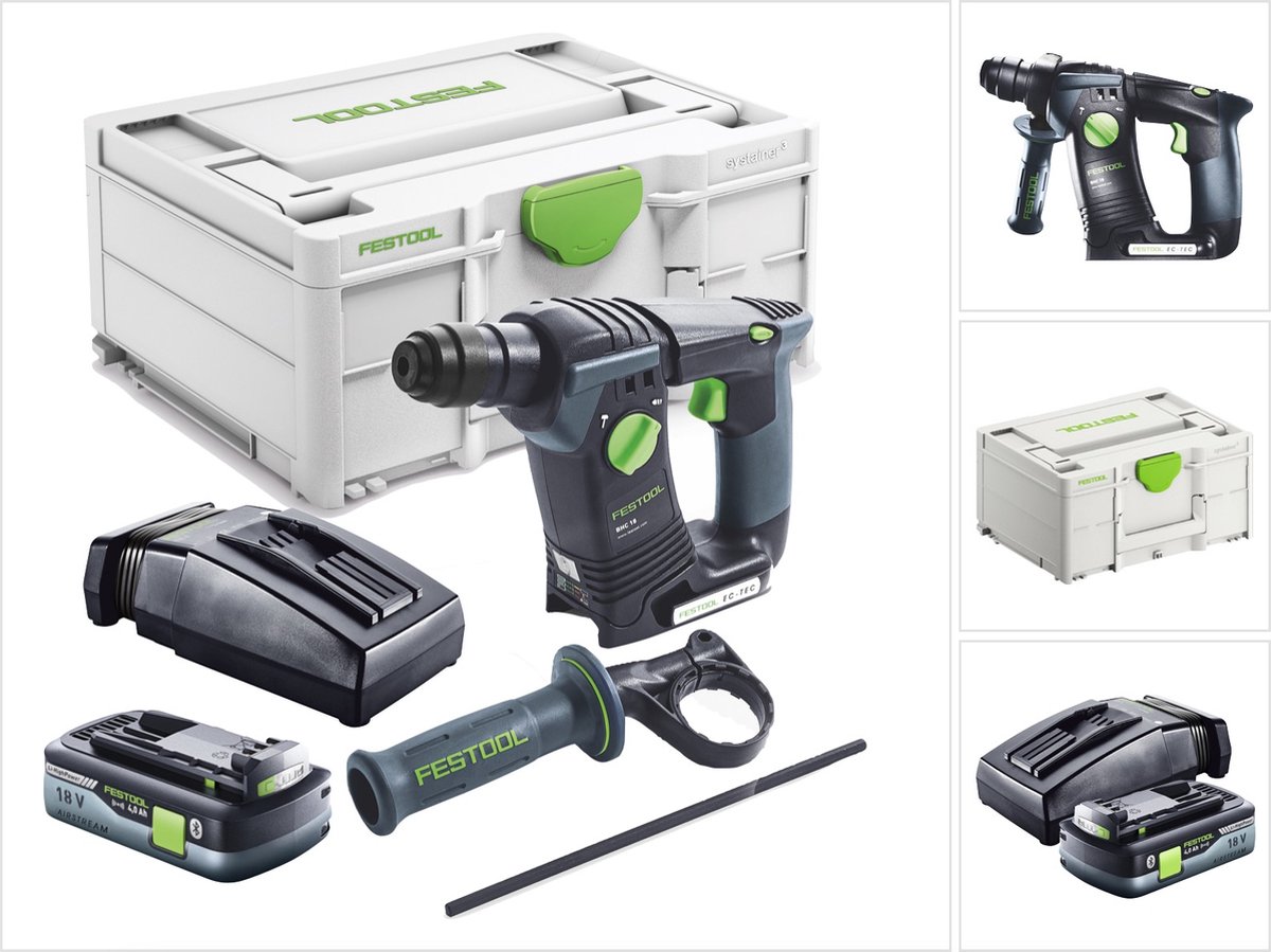 Festool BHC 18-Basic accuklopboormachine 18 V 1 8 J SDS Plus Brushless + 1x accu 4.0 Ah + lader + systainer