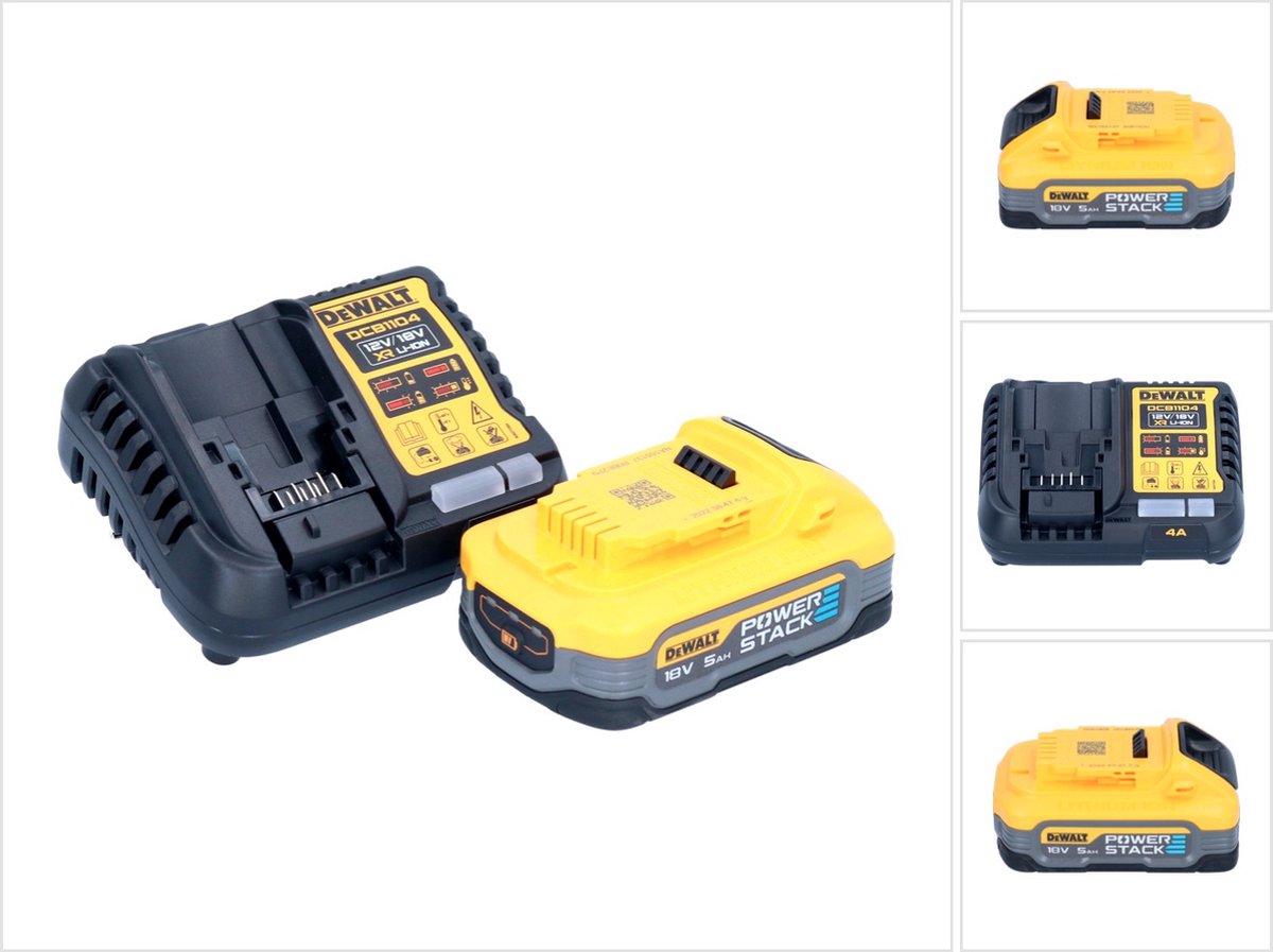 DeWalt DCB 1104 H1 accustartset 12 V / 18 V 1x Powerstack-accu 5.0 Ah + DCB 1104 lader