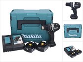 Makita DHP 484 RFJB accu klopboormachine 18 V 54 Nm borstelloos zwart + 2x accu 3.0 Ah + lader + Makpac