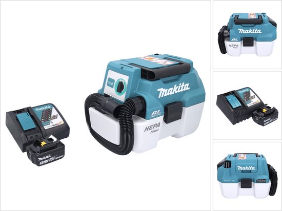 Makita DVC 750 LRF1 accustofzuiger LXT 18 V 67 mbar 7,5 l borstelloos + 1x accu 3,0 Ah + oplader